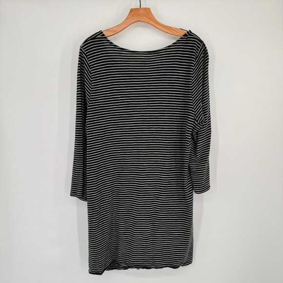 Pure Jill womens Asymmetric-Button Tunic Black & White Stripes Size XL Tall - Picture 6 of 9